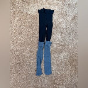 Gray Over-the-Knee Tights with Socks